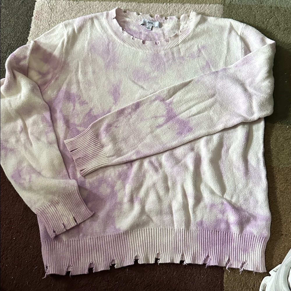 Fate Light Pink Tie-Dye Crewneck Sweater